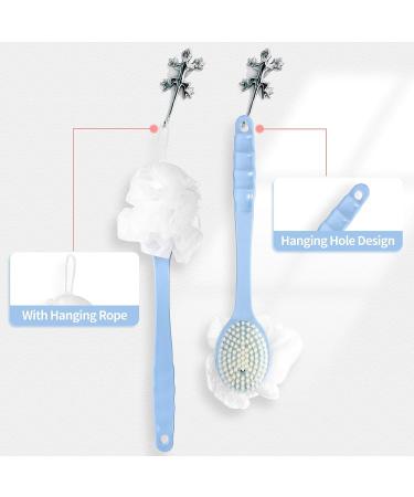 Long Handle Back Brush with Bristles and Loofah - Exfoliating Scrubber for Men and Women | Promotes Blood Circulation and Skin Health | Ideal for Wet or Dry Use - Buy Online on GoSupps.com