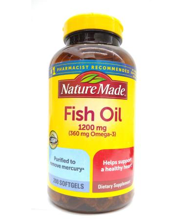 Nature Made Fish Oil 1200 Mg (360 Mg Omega-3) 200 Liquid Softgels