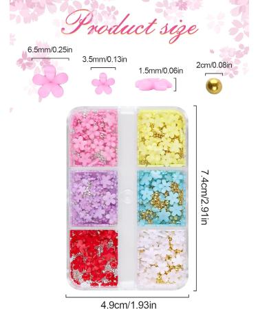 Kalolary 3D Flower Rhinestone Nail Charms - Nail Art Stud Decorations for Women & Girls - Buy Online on GoSupps.com