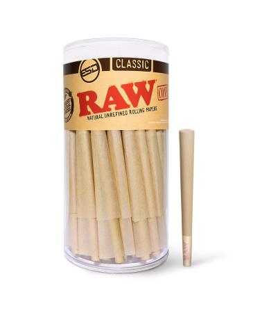 RAW Cones Classic 98 Special | 100 Pack | Natural Pre Rolled Rolling Paper with Tips & Packing Tubes Included