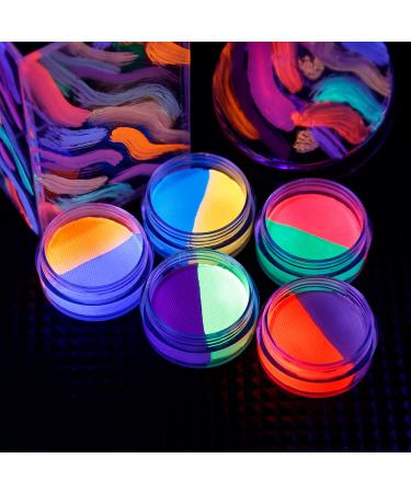 Ecofavor Water Activated UV Reactive Pastel Cake Eyeliner - 10 Colors Hydra Eye Liner for Face & Body - Glow in Blacklight for Halloween & Club Makeup - Buy Online on GoSupps.com