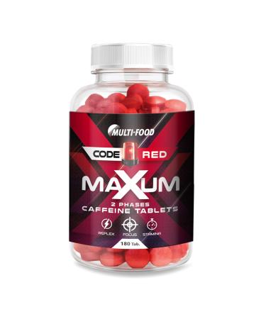 Maxum caffeine tablets highly dose |2 phases long -term caffeine tablet |Small and easy to swallow tasteless |Made in Germany (180 tablets) 180 pieces (1 Pack) - Buy Online on GoSupps.com