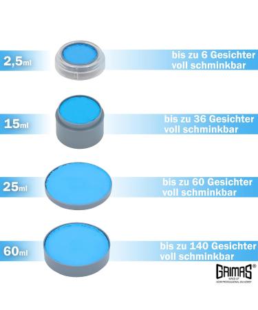 Grimas Water-Make-up 15ml - White 001 | Professional Quick-Drying Face & Body Color for Carnival & Halloween - Gentle on Skin - Buy Online on GoSupps.com