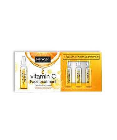 Sence Sence Vitamin C Serum Ampoules Intensive Facial Care Ampoules Day Care for Men and Women with Moringa Oil Vegan Skin Care Anti-Aging (7 ampoules x 2 ml)