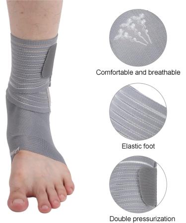 Milltrip Ankle Brace for Sprains | Grey Nylon Compression Foot Guard Bandage | International Shipping Available - Buy Online on GoSupps.com