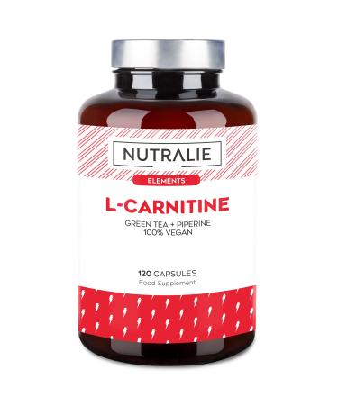 L-Carnitine High Strength | Powerful Vegan L-Carnitine Supplement with Natural Green Tea and Black Pepper | 120 Vegan Capsules Nutralie