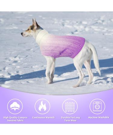 Cit toile Warm Winter Dog Sweater | Soft Knitted Turtleneck Pet Coat | Color Gradient for Small & Medium Dogs | Purple Medium Winter Clothing - Buy Online on GoSupps.com