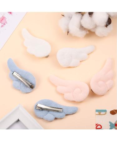 6 Pairs Angel Wing Plush Hair Clips - Non Slip Hair Barrettes for Women - Christmas Cartoon Hairpins - Kawaii Cosplay Accessories (White Pink and Light Blue) - Buy Online on GoSupps.com