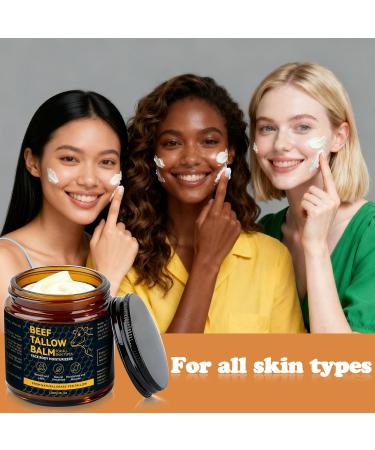 Beef Tallow for Skin Natural Tallow Balm with Raw Honey and Beeswax for Face Deep Nourishing Moisturizers Grass-Fed Beef Tallow Cream for All Skin Types - Buy Online on GoSupps.com