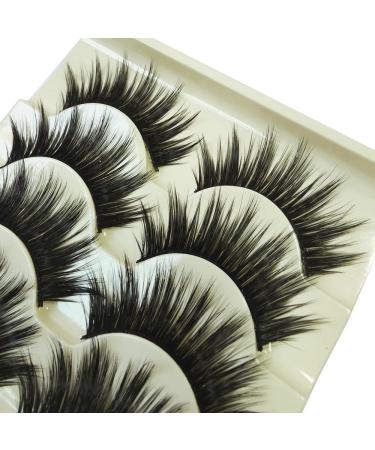 ICYCHEER Thick 5 Pairs Natural False Eyelashes - Long Black Handmade Soft Lashes - Buy Online on GoSupps.com