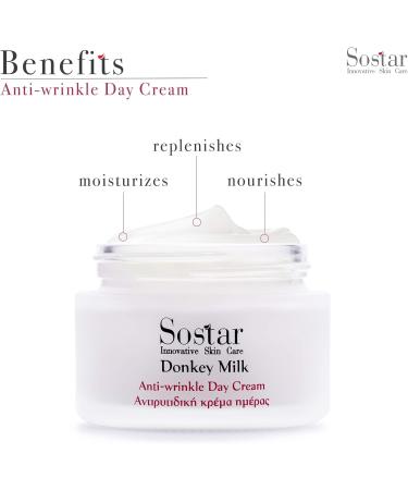 Sostar Anti-Wrinkle Face Day Cream with Donkey Milk Intensive Natural Anti-Aging Face Cream That Reduces Signs Of Ageing - Suitable for Mature & All Skin Types. - Buy Online on GoSupps.com