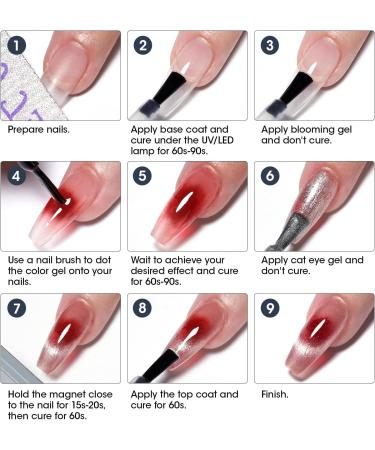 Gellen Gel Nail Polish Kit - 4 Mysterious Colors Blue Purple Jelly Gel Nail Polish Set Cat Eye Gel Nail Kit with Magnet Soak Off Blooming Gel Nail Polish for Spreading Effect Special Treat - Buy Online on GoSupps.com