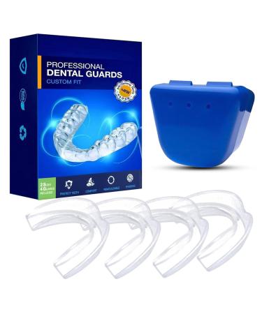 Mouth Guar_d for Grinding Teeth at Night Reusable & Upgraded Mouth Guar_d for Clenching Teeth at Night Moldable Night Guar_ds for Teeth Grinding for Man & Woman (4 Piece Set/2 Sizes)