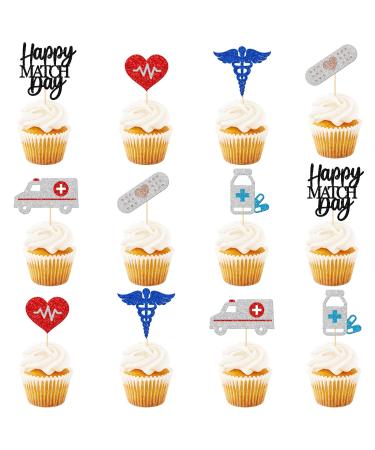 Happy Match Day Cupcake Toppers You Matched Cake Picks Match Day Cupcake Decorations Nursing School Graduation Party Decorations Congrats on Matching 12Pcs