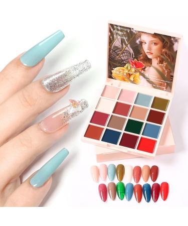 Gel Nail Polish Set - 16 Colors Summer Green Blue Pink Solid Gel Polish UV LED Cured Gel Polish Kit Salon DIY Home - (Color: 5) - Buy Online on GoSupps.com