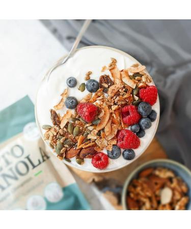 GoKeto BIO Keto Granola Apple Cinnamon 290g Low Carb Keto Muesli for a delicious keto breakfast with coconut chips nuts fruits sunflower seeds & pumpkin seeds vegan glutenfree - Buy Online on GoSupps.com