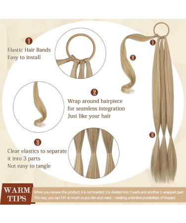 Sofeiyan Long Braid Ponytail Extension with Hair Tie Straight Sleek Wrap Around Hair Extensions Braid Pony Tail Fluffy Natural Soft Synthetic Hairpieces for Women Daily Wear 2Pcs 30 inch-Ash Blonde 30 Inch (Pack of 2) Ash Blonde - Buy Online on GoSupps.com
