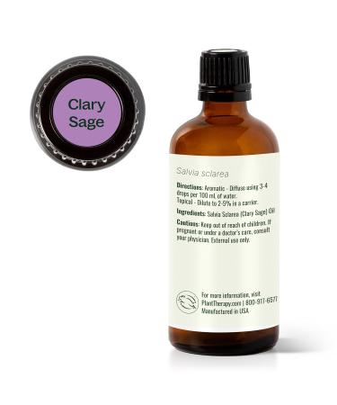 Plant Therapy Clary Sage Essential Oil 100% Pure Undiluted Natural Aromatherapy Great for DIY Skin Care 100 mL (3.33 oz) - Buy Online on GoSupps.com