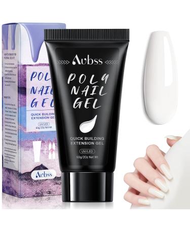 White Poly Nail Gel 60G - Builder Nail Gel for Summer Trendy Nail Extension - Easy DIY at Home for Beginners & Pros | Nail Beauty - Buy Online on GoSupps.com