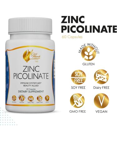 Coco March Zinc Picolinate - Immune System Support & Beauty Booster - 60 Servings - Buy Online on GoSupps.com