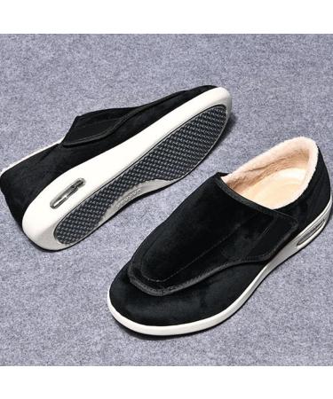Winter Fleece Orthopedic Diabetic Walking Shoes for Women | Wide Width Adjustable Sneakers for Swollen Feet & Arthritis - Size 8.5 Gris - Buy Online on GoSupps.com