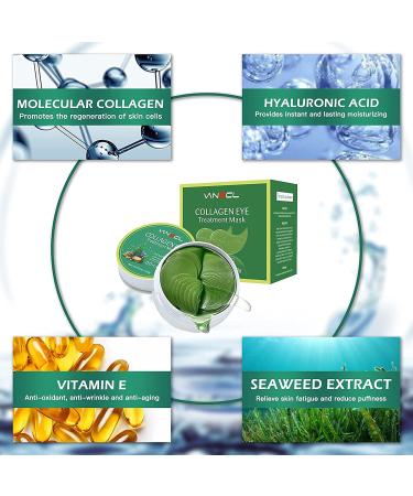 VANELC Eye Mask - Collagen Seaweed Under Eye Patches for Dark Circles Puffiness & Wrinkles | Natural Eye Treatment Gel - Buy Online on GoSupps.com