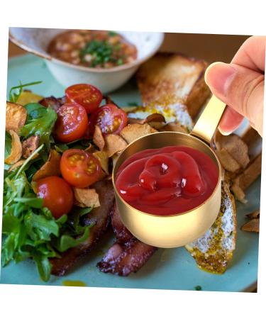 Zerodeko Metal Bowls 2pcs Sauce Milk Cup 304 Stainless Steel Sauce Plate Household Milk Warmer Pot 8.5X5.3X3.2CMx2pcs Goldenx2pcs - Buy Online on GoSupps.com