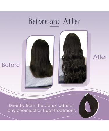 FSHINE 10-Piece Dark Brown Tape-In Hair Extensions - 55cm Remy Virgin Human Hair Seamless & Straight #2 - Buy Online on GoSupps.com