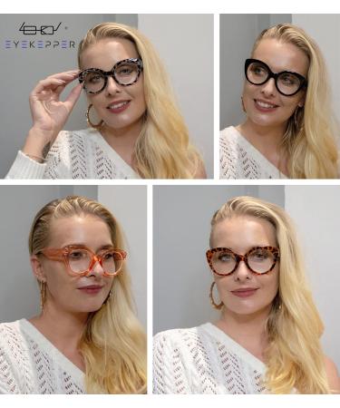 Eyekepper 4-Pack Round Reading Glasses for Women - Large Frame +1.75 Strength - Stylish & Comfortable Readers - International Shipping Available - Buy Online on GoSupps.com
