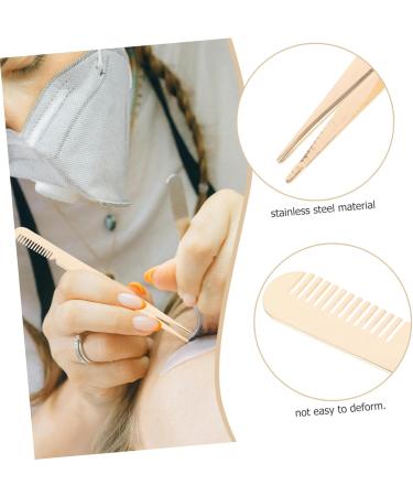 Mikinona Eyelash Tweezers Eyebrow Pick Tweezers Metal Lash Clamp Tweezers Eyebrow Tweezers Lash Applicator Tool Eye Lash Tweezers for Women Tweezers for Men Lash Tweezers with Comb - Buy Online on GoSupps.com