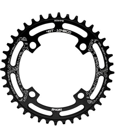 DECKAS 104BCD 40T 42T 44T 46T 48T 50T 52T Narrow Wide Chainring Single Chainring for 7/8/9/10/11/12-Speed (Round) Round Black 50T Round
