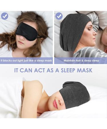 Silk Bonnet Sleep Cap with Satin Lining for Medium Curly Hair - Grey - Buy Online on GoSupps.com