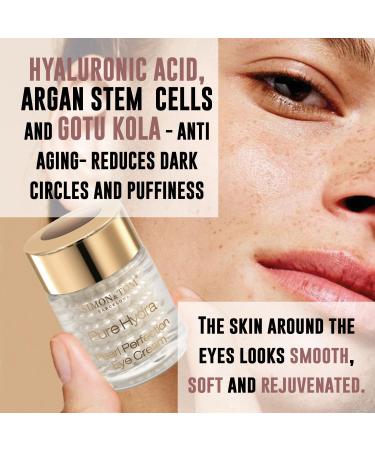 Simon & Tom Pure Hydra Pearl Eye Cream 15ml - Hydrating Eye Contour with Hyaluronic Acid Argan Stem Cells & Vitamin C - Radiant Skin Made in Spain - International Shipping Available - Buy Online on GoSupps.com