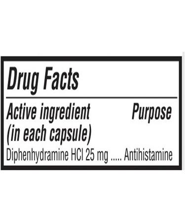 Buy Diphenhydramine 25 mg (Generic Benadryl) - Allergy Relief Antihistamine - 100 Capsules x 3 Bottles - International Shipping Available - Buy Online on GoSupps.com