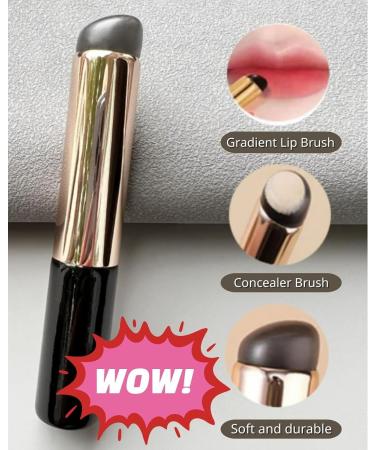 UULANFA Silicone Lip Brush with Cover Concealer Lip Oil Brush Portable Mini Makeup Bleanding Brush Angled Round Tip Makeup Applicator Dustproof Silicone Brush Tool for Lip Balm Lipstick (Black) - Buy Online on GoSupps.com