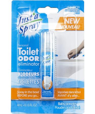 Just a Spray Before You Go Toilet Odor Eliminator Baby Powder 4 ml 3-Pack - Poop Spray Pocket Toilet Spray Travel Size Personal Freshener. - Buy Online on GoSupps.com