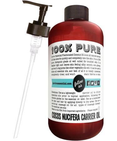 Premium Fractionated Coconut Oil 16 oz - Therapeutic Carrier Oil for Aromatherapy & Massage | Includes Pump & eBook - Buy Online on GoSupps.com