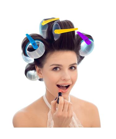 55mm Self Grip Hair Rollers Set - 18 Pieces with Duck Teeth Hair Clips for Women & Men - Buy Online on GoSupps.com