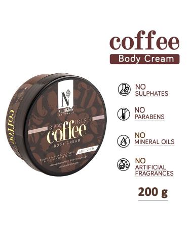 NUTRIGLOW Natural Raw Irish Coffee Body Cream - Deep Moisturization Natural Glow Dark Spots & Cellulite Reduction Anti-Aging Paraben & Sulfate Free - 7.05 Oz - Buy Online on GoSupps.com