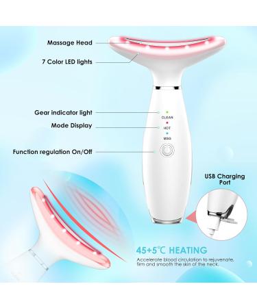 Buy Anti-Wrinkle Facial Massager | Red Light Therapy Face & Neck Tool | 7 Color Sculpting Skin Care Device (White) - International Shipping Available - Buy Online on GoSupps.com