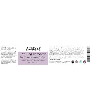 Agelyss Eye-Bag Cream - Deep Hydration - Puffiness, Dark Circles, and Wrinkles - Paraben-Free, Cruelty-Free, Vegan - 1 FL OZ 1 Fl Oz (Pack of 1) - Buy Online on GoSupps.com