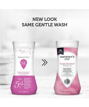 Summer's Eve Simply Sensitive Feminine Wash - 9 fl oz - pH Balanced & Odor-Removing - Buy Online on GoSupps.com
