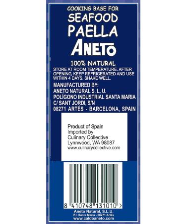 Aneto Seafood Paella Cooking Base Broth 33.83 fl oz (3 Pack) - Premium Spanish Broth for Authentic Paella - Buy Online on GoSupps.com