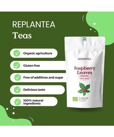 Raspberry Leaf Tea Organic 100g (50 Cups) | Rubus idaeus Pure Dried Loose Herbal Tea REPLANTEA - Buy Online on GoSupps.com