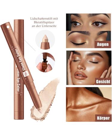 EONFAVE Eyeshadow stick white cream eyeliner waterresistant shiny eyeshadow stick durable and smudgeproof highlighter stick for eye makeup cream glitter eyeshadow stick for wrinklefree eyes smooth - Buy Online on GoSupps.com