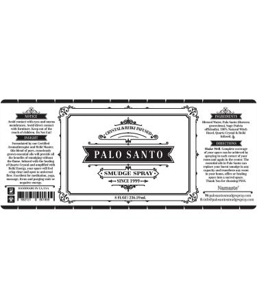 Palo Santo Smudge Spray 8 FL OZ - Premium Pure Palo Santo & Sage Essential Oils | Crystal & Reiki Infused for Energy Clearing, Purifying, Healing - Smokeless Alternative - Buy Online on GoSupps.com