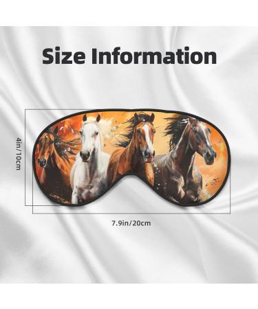 SSIMOO Horses Running Art Sleep Mask - Adjustable Breathable Eye Mask for Comfortable Sleep | Fashionable Black Sleep Mask for Travel & Home - Buy Online on GoSupps.com