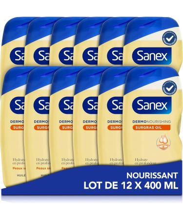 Sanex SANEX - Dermo Nourishing Surgras Body Shower Oil - For The Whole Family* - Developed With Dermatologists - Moisturizes Dry Skin & Protects - Makes Skin More Resistant - 400mL x12