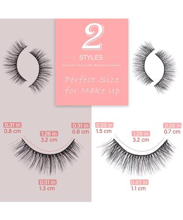 Canvalite 15mm Natural Look Invisible Magnetic Eyelashes with Eyeliner Kit - Waterproof, Lightweight, and Long-Lasting - 10 Pairs (ME01) - Buy Online on GoSupps.com