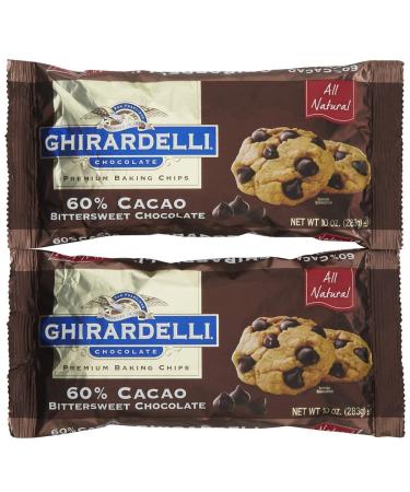 Ghirardelli Bittersweet 60% Cacao Baking Chips, 10 oz, 2 pk